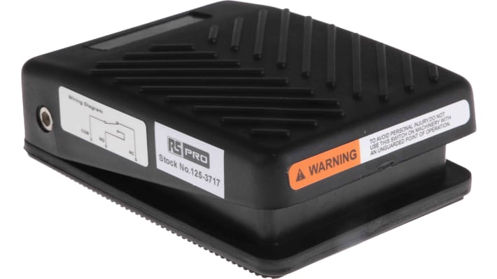 [RS-125-3717] RS PRO Light Duty Momentary Foot Switch - Glass Fibre Reinforced Plastic Case Material, SP-CO, 15 A Contact Current,